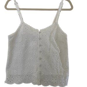 Urban Romantics feminine Cottage Core Doily Tank Button Front Top size (M)